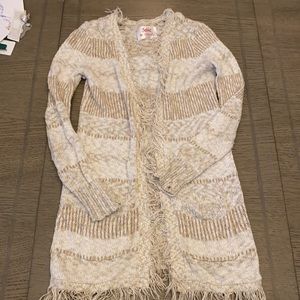 Size 10 Girls Duster by Justice. Brown and white